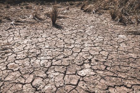The ground cracks caused by drought caused by water shortages.