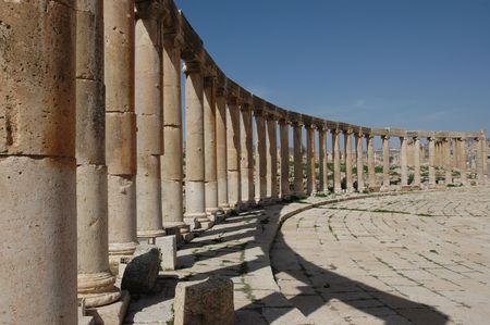 Roman Columns in Jerash, Jordan