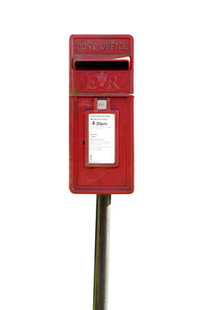 English mail box with space to add your own details on collection plate.Isolated on White with Clipping pathの写真素材