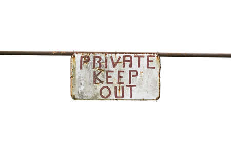Private Keep Out sign isolated on whiteの写真素材