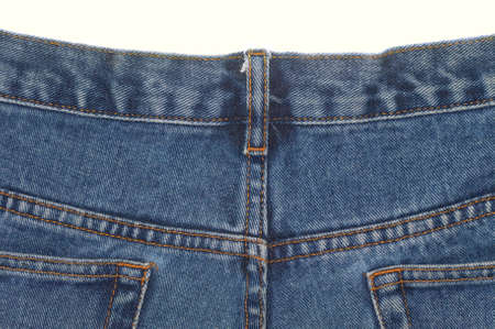 Back view of a pair of denim jeans.の写真素材