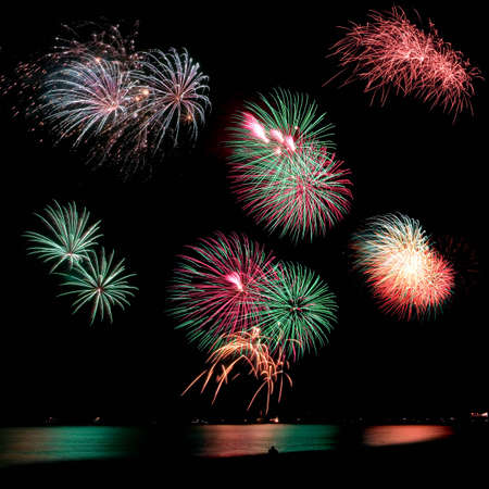Firework display at the beach.
