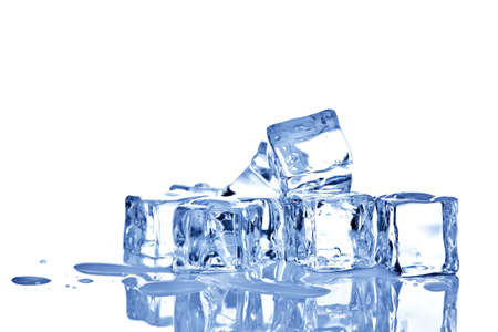 Photo of ice cubes isolated on a white background.の写真素材