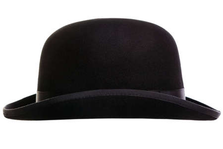 Photo of a bowler hat or derby cut out on a white backgroundの写真素材