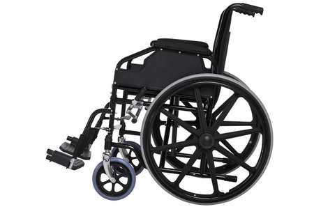 Photo of a wheelchair isolated on white with a very detailed clipping path.の写真素材