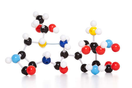 a molecular atom model isolated on a white background の写真素材