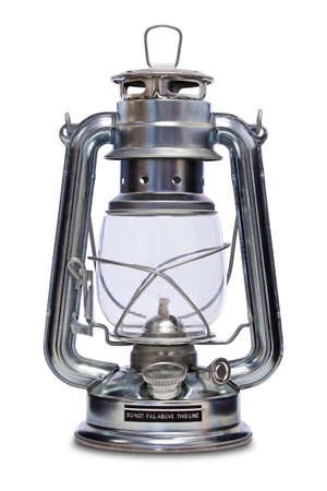 Paraffin lamp also commonly known as a Kerosene, Hurricane, Storm or Tilley lamp isolated on a white background with clipping path.の写真素材