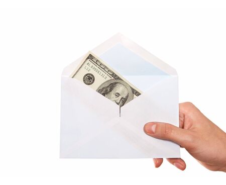 envelope with cashの写真素材