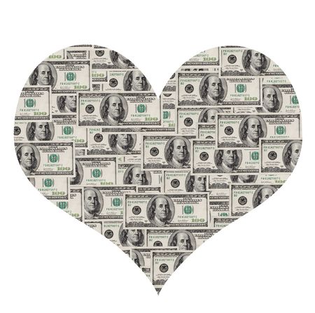 Dollar heartの写真素材