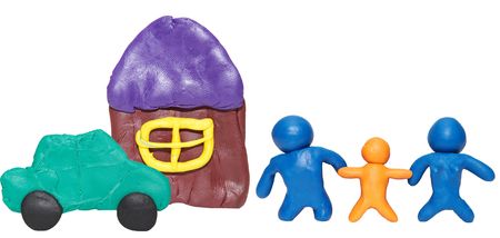 modelling clay happy familyの写真素材