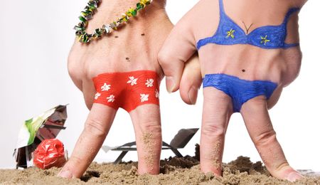 couple of hands resting fineの写真素材