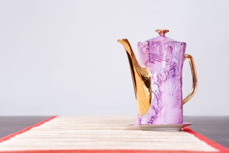 teapot on the tableの写真素材