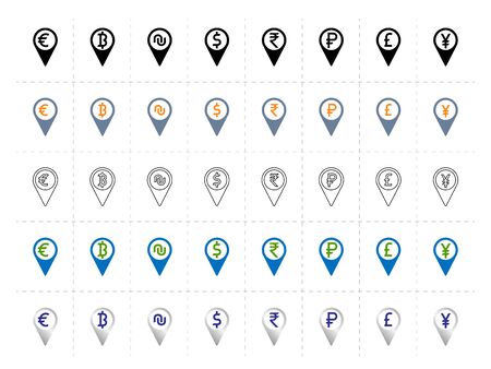 currency mark icon setのイラスト素材