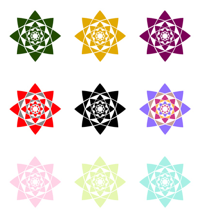 mandala flowers setのイラスト素材