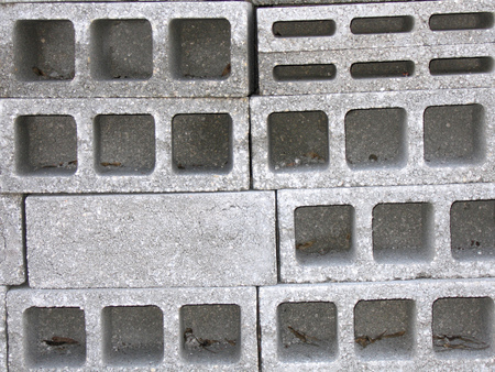 Concrete blocks - gray background textureの写真素材