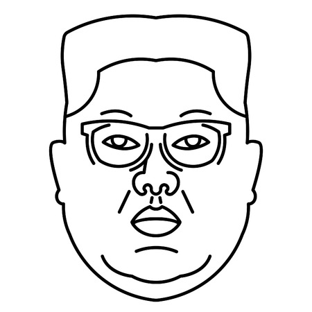 Kim Jong-un North Korea leader head face illustrationのeditorial素材