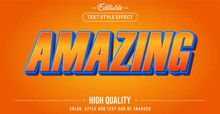 Editable text style effect - amazing theme style. Graphic design element.のイラスト素材