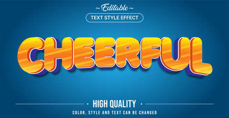 Editable text style effect - Cheerful theme style. Graphic design element.