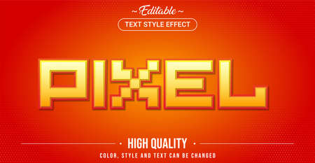 Editable text style effect - Pixel theme style. Graphic design element.のイラスト素材