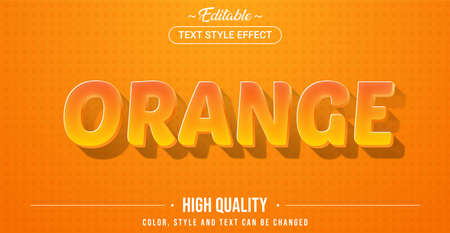 Editable text style effect - Orange theme style. Graphic design element.のイラスト素材