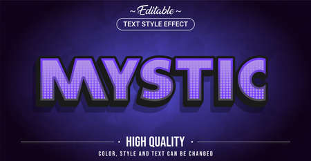 Editable text style effect - Mystic theme style. Graphic design element.のイラスト素材