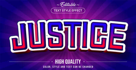 Editable text style effect - Justice theme style. Graphic design element.
