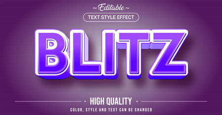 Editable text style effect - Blitz theme style. Graphic design element.のイラスト素材