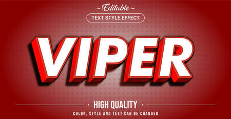 Editable text style effect - Viper theme style. Graphic design element.のイラスト素材
