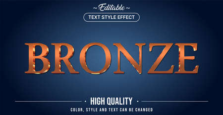 Editable text style effect - Bronze color theme style. Graphic design element.のイラスト素材