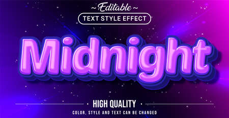Editable text style effect - Midnight theme style. Graphic design element.のイラスト素材