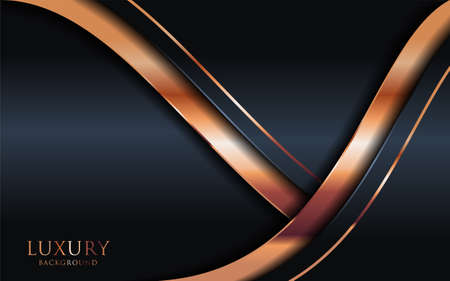 Luxury dark background combine with golden bronze lines and dots element. Graphic design templateのイラスト素材