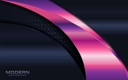 Modern navy background with colorful purple lines element. Graphic design element.のイラスト素材