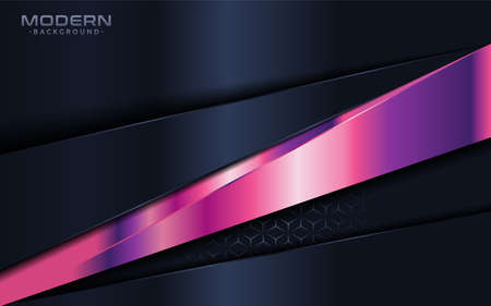 Modern navy background with colorful purple lines element. Graphic design element.のイラスト素材