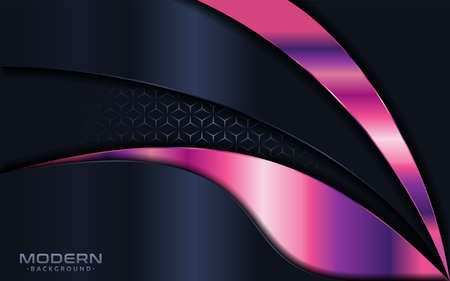 Modern navy background with colorful purple lines element. Graphic design element.のイラスト素材