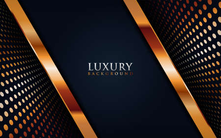 Luxury dark background combine with golden lines element. Graphic design templateのイラスト素材