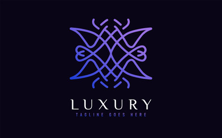 Luxury Logo Design. Elegant Symbol with Geometric Modern Lines Combination. Usable For Business, Community, Foundation, Services, Company. Vector Logo Design Illustration. Graphic Design Element.のイラスト素材