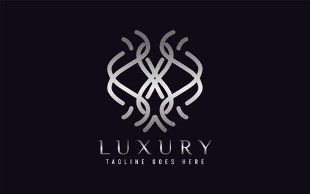 Luxury Logo Design. Elegant Symbol with Geometric Modern Lines Combination. Usable For Business, Community, Foundation, Services, Company. Vector Logo Design Illustration. Graphic Design Element.のイラスト素材
