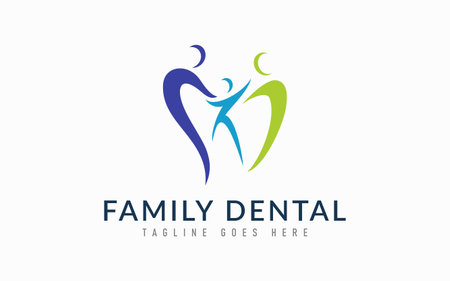 Creative Dental Logo Design. Usable For Business, Community, Industrial, Medical, Tech, Services Company. Vector Logo Design Illustration. Graphic Design Element.のイラスト素材