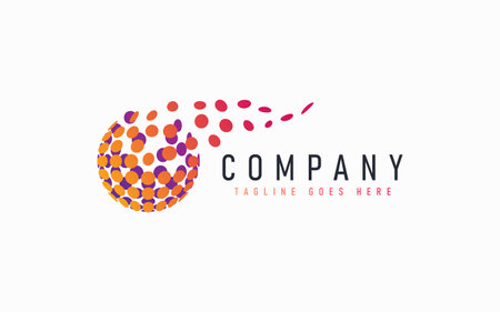 Abstract Modern  Design Based From Circular Round Lines. Geometric Colorful Lines Symbol. Usable For Business, Community, Foundation, Services, Tech, Company.のイラスト素材
