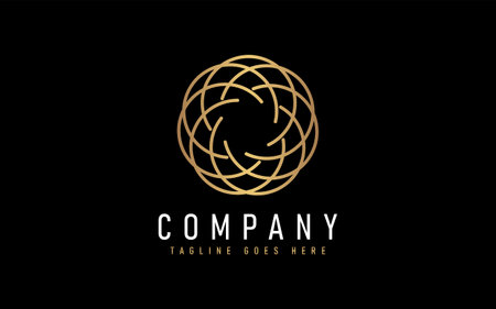 Abstract Modern Design Based From Circular Round Lines. Geometric Colorful Lines Symbol. Usable For Business, Community, Foundation, Services, Tech, Company. Vector Design Illustration. Graphic Design Element.のイラスト素材