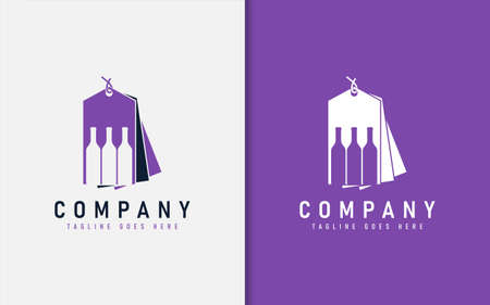 Wine Discount Sale Logo Design. Usable For Business, Community, Foundation, Tech, Services Company. Vector Logo Design Illustration. Graphic Design Element.のイラスト素材