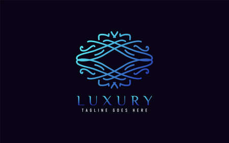 Luxury Logo Design. Elegant Symbol with Geometric Modern Lines Combination. Usable For Business, Community, Foundation, Services, Company. Vector Logo Design Illustration. Graphic Design Element.のイラスト素材