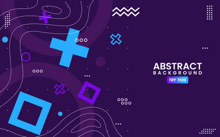 Abstract Colorful Purple with Geometric Shape Combination Background Design. Usable for Greeting Card, Banner, Landing Page, Presentation Background, Etc. Graphic Design Element.のイラスト素材