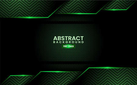 Abstract Green Background with Overlap Layer Textured Pattern Concept. Modern Background Illustration. Graphic Design Element.のイラスト素材