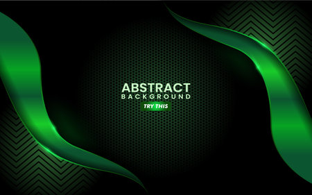 Abstract Green Background with Overlap Layer Textured Pattern Concept. Modern Background Illustration. Graphic Design Element.のイラスト素材