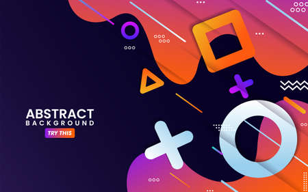 Abstract Colorful with Geometric Shape Combination Background Design. Modern Background Illustration. Graphic Design Element.のイラスト素材