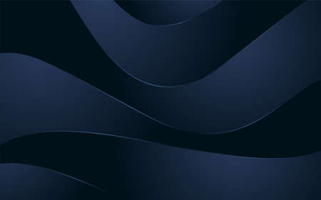 Modern Dynamic Wave Lines Navy Background Design. Abstract Background Design Illustration. Graphic Design Element.のイラスト素材
