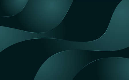 Modern Dynamic Wave Lines Dark Green Background Design. Abstract Background Design Illustration. Graphic Design Element.のイラスト素材