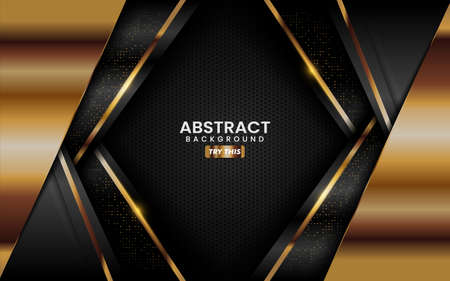 Abstract Creative Black and Gold Combination Background Design. Modern Background Design Illustration. Graphic Design Element.のイラスト素材