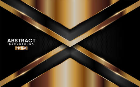 Abstract Creative Black and Gold Combination Background Design. Modern Background Design Illustration. Graphic Design Element.のイラスト素材
